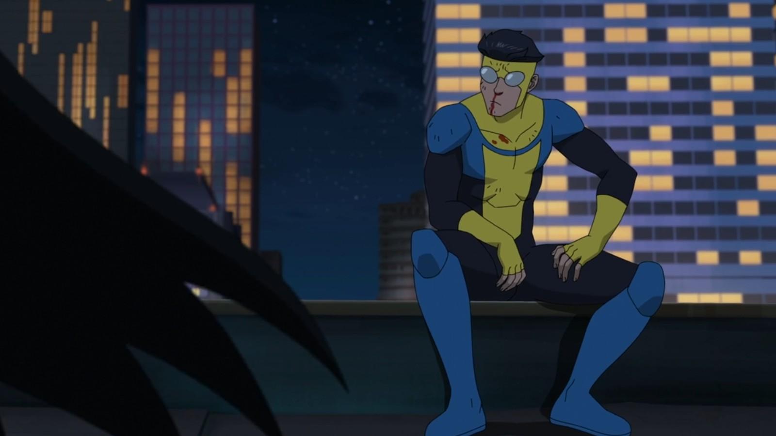 Mark and 'Batman' in the Invincible Season 2 finale