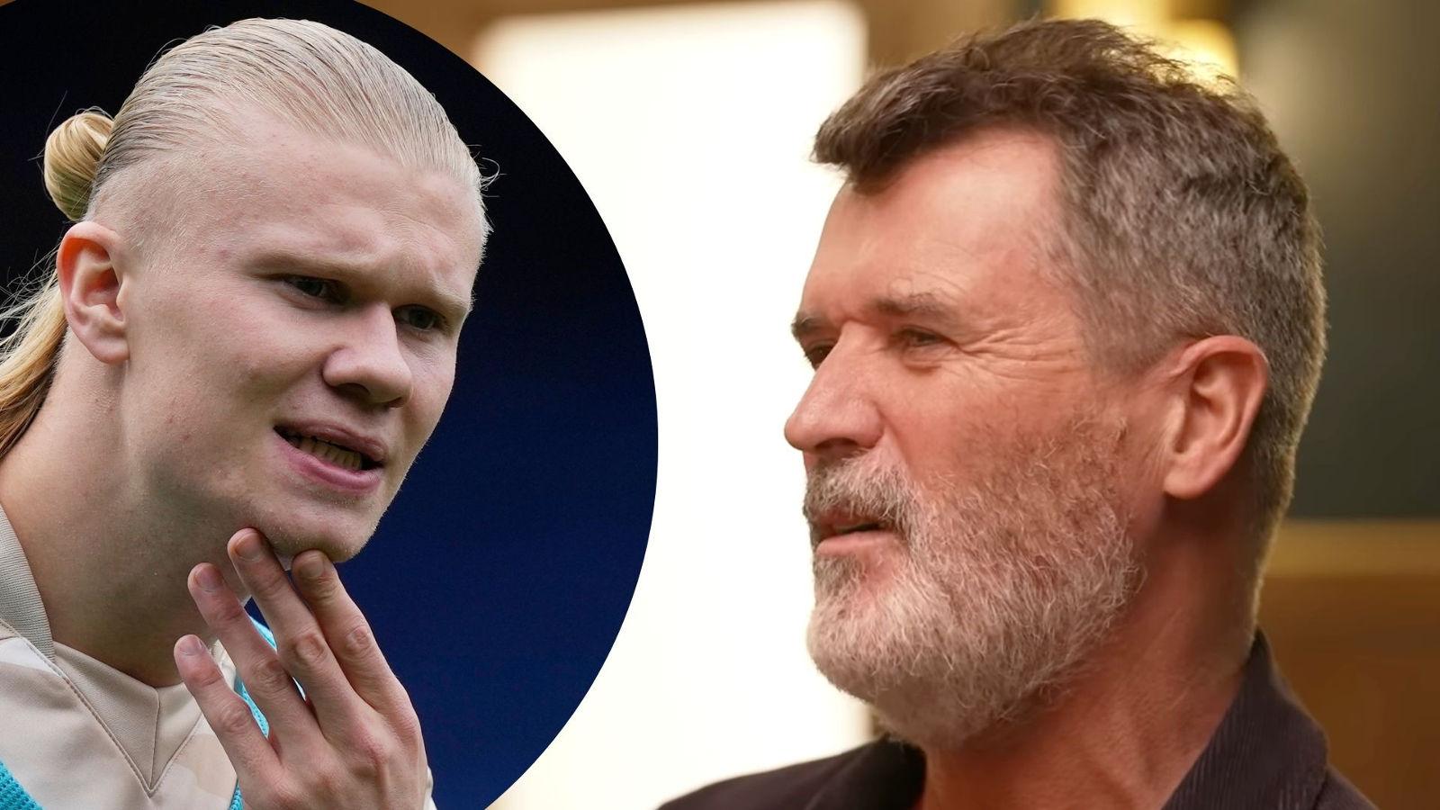 Erling Haaland and Roy Keane