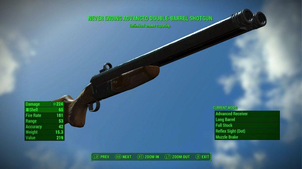 The Never-Ending Double Barrel Shotgun is an improved variant of the Double Barrel Shotgun.