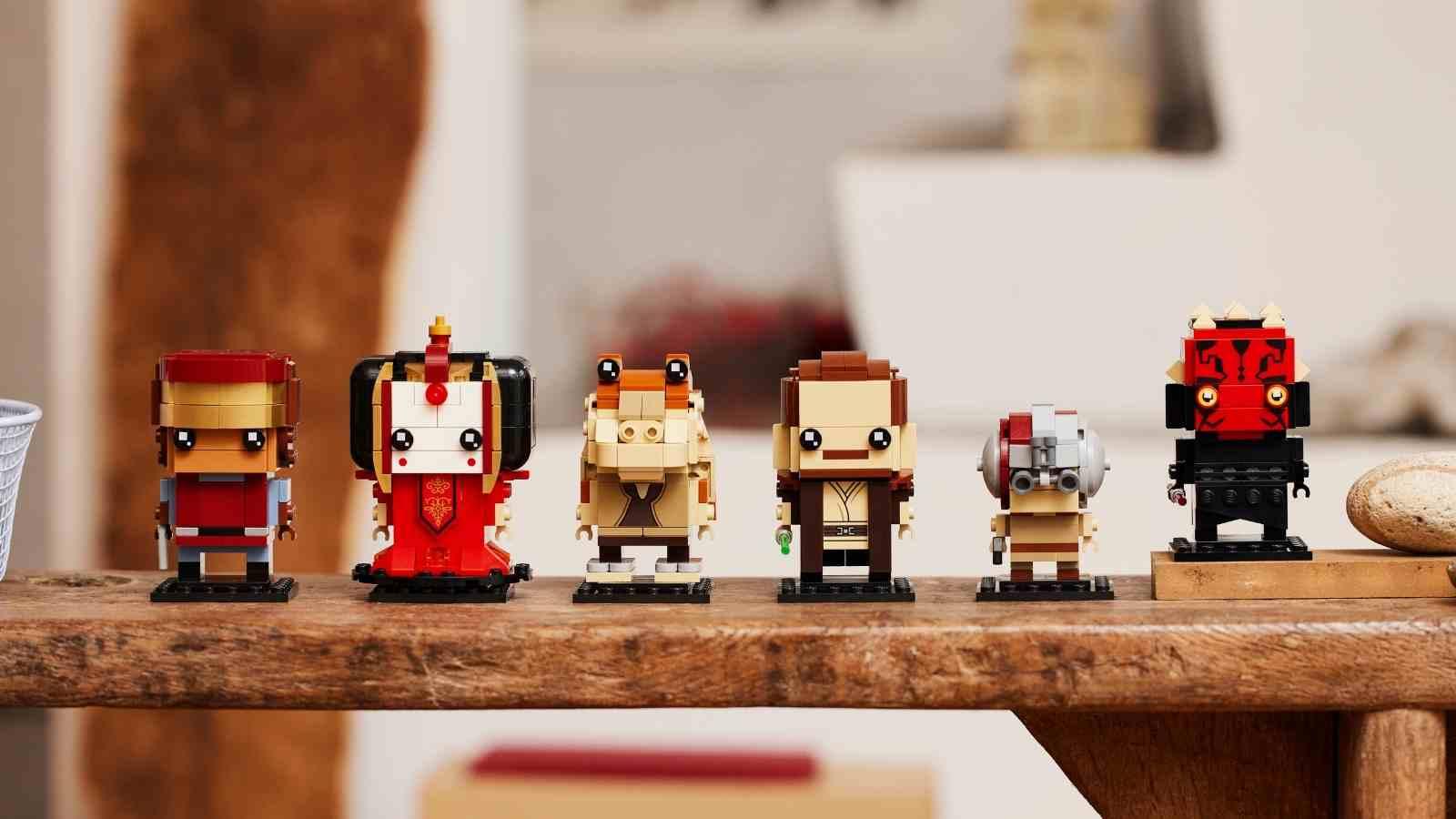 The LEGO BrickHeadz The Phantom Menace set on display