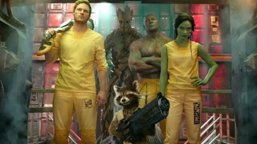 The Guardians escape from prison in Guardian of the Galaxy