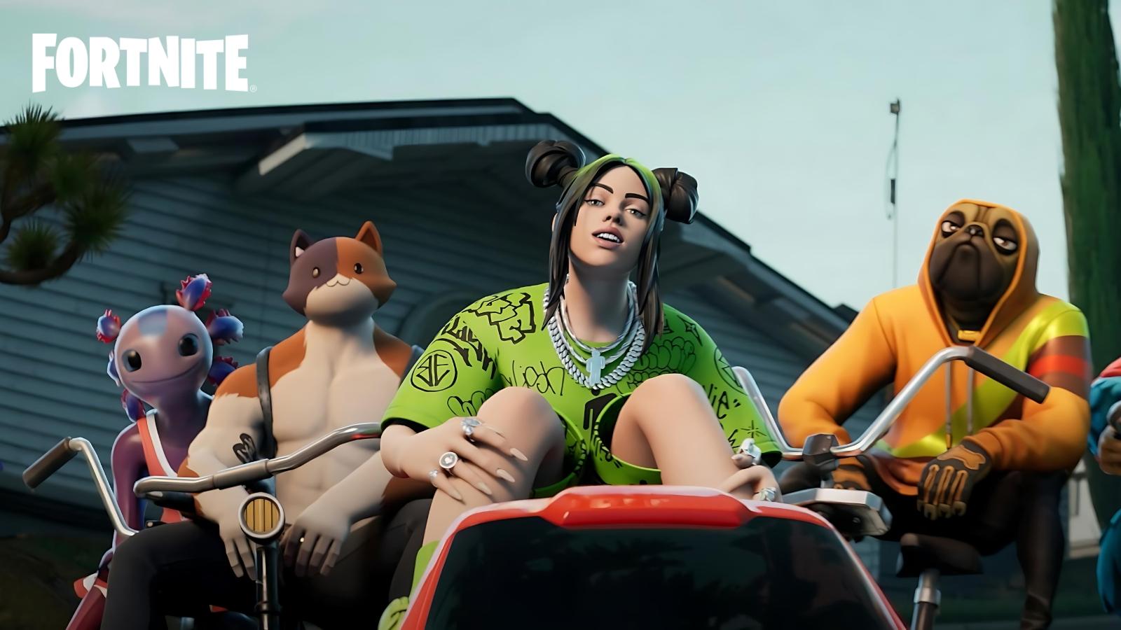 Billie Eilish with Fortnite characters