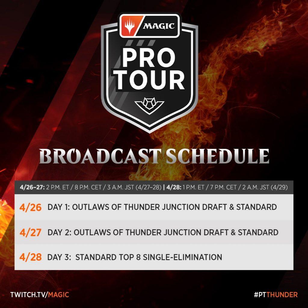 Magic Pro Tour schedule