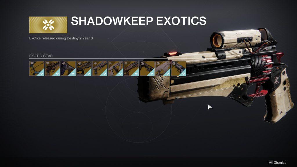 D2 Shadowkeep Exotics