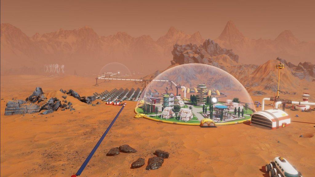 A domed settlement in Surviving Mars