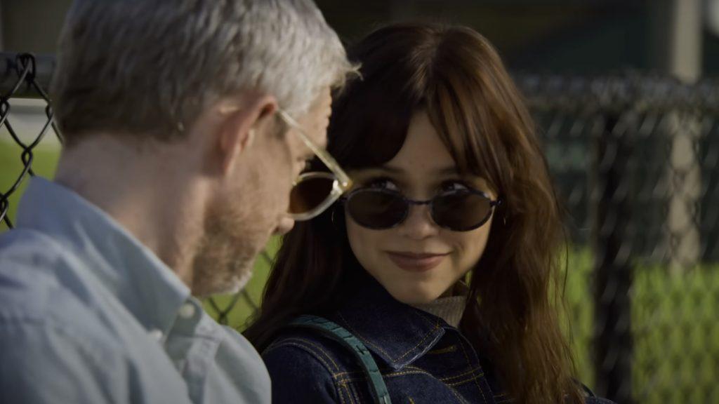 Martin Freeman and Jenna Ortega in Miller's Girl