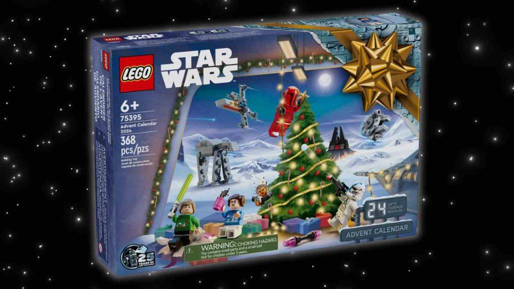 The LEGO Star Wars Advent Calendar 2024 on a galaxy background