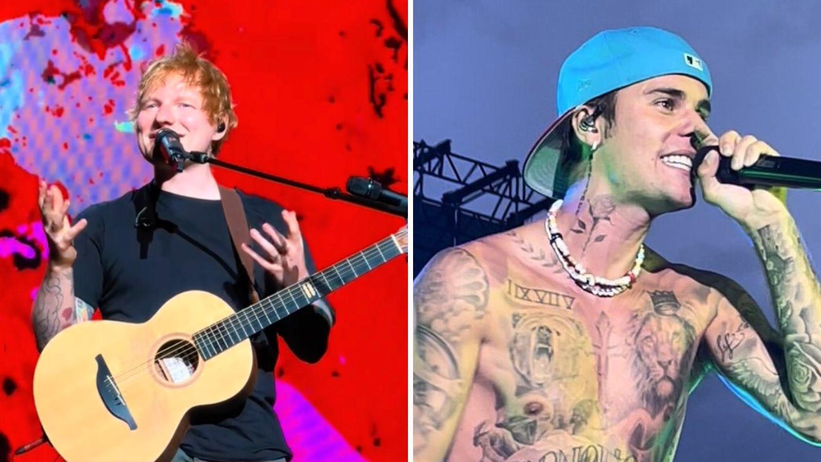 Ed Sheeran and Justin Bieber