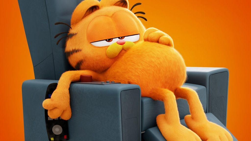 Garfield sitting in an armchair.