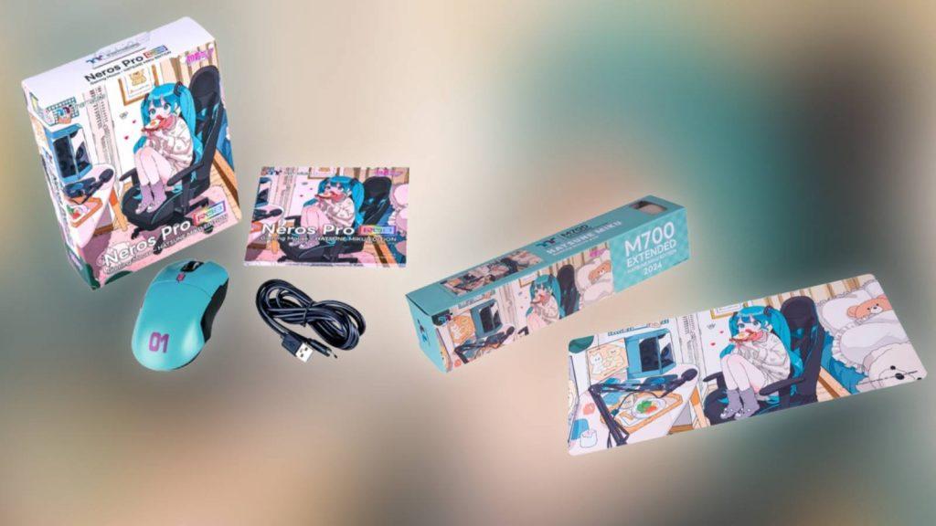 Images of the Thermaltake Hatsune Miku Edition accessories.