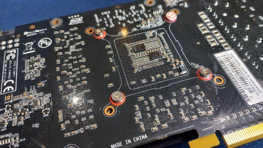 Circuit board of an Nvidia graphics card