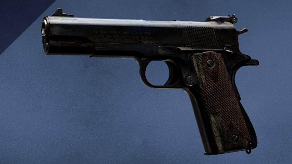 M1911 pistol in XDefiant's loadout screen.