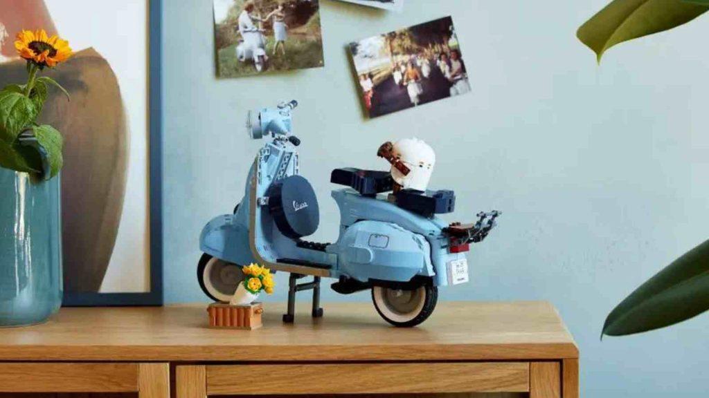 The LEGO Icons Vespa 125 on display