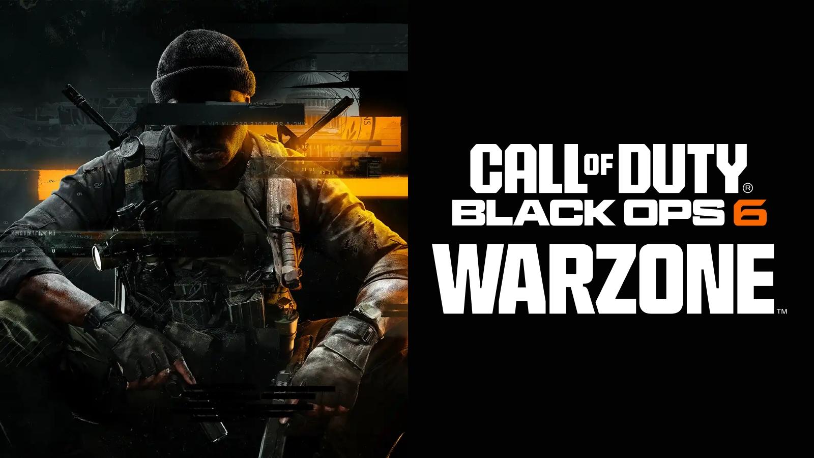 black ops 6 character with logo and warzone text