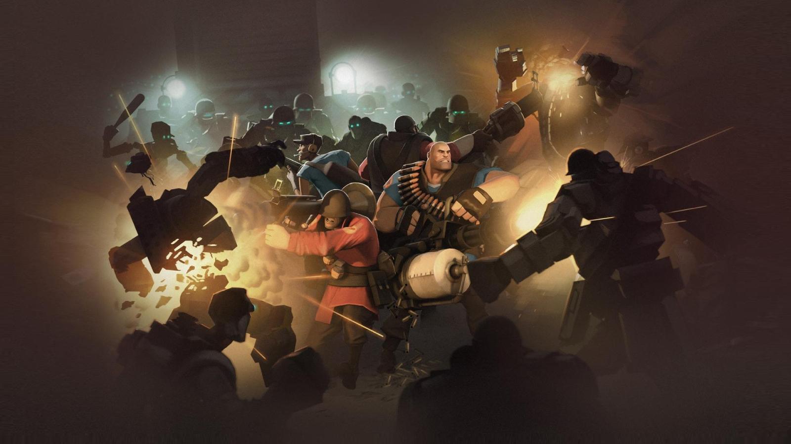 Team Fortress 2 mnn vs machine splash art