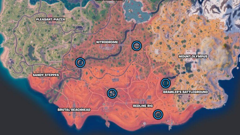 Every Oasis Pool location on Fortnite Chapter 5 Season 3 map