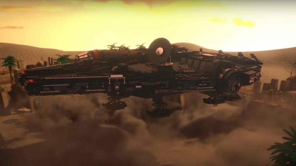 The LEGO Star Wars Dark Side Millennium Falcon in the LEGO Star Wars: Rebuild the Galaxy trailer