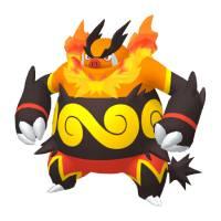 A model is shown of the Pokemon Emboar