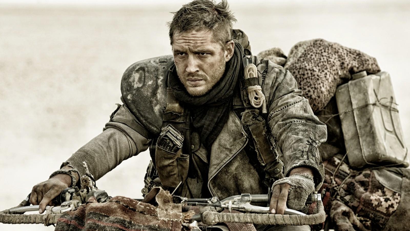 Tom Hardy on a bike in Mad Max: Fury Road.