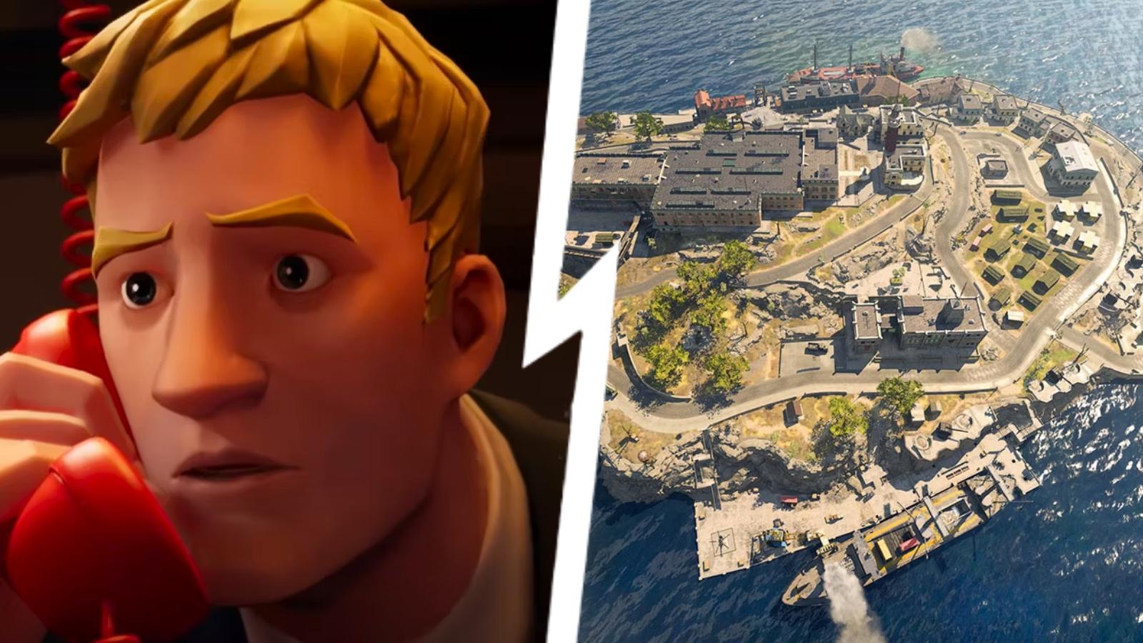 Fortnite and the Warzone map Rebirth island.