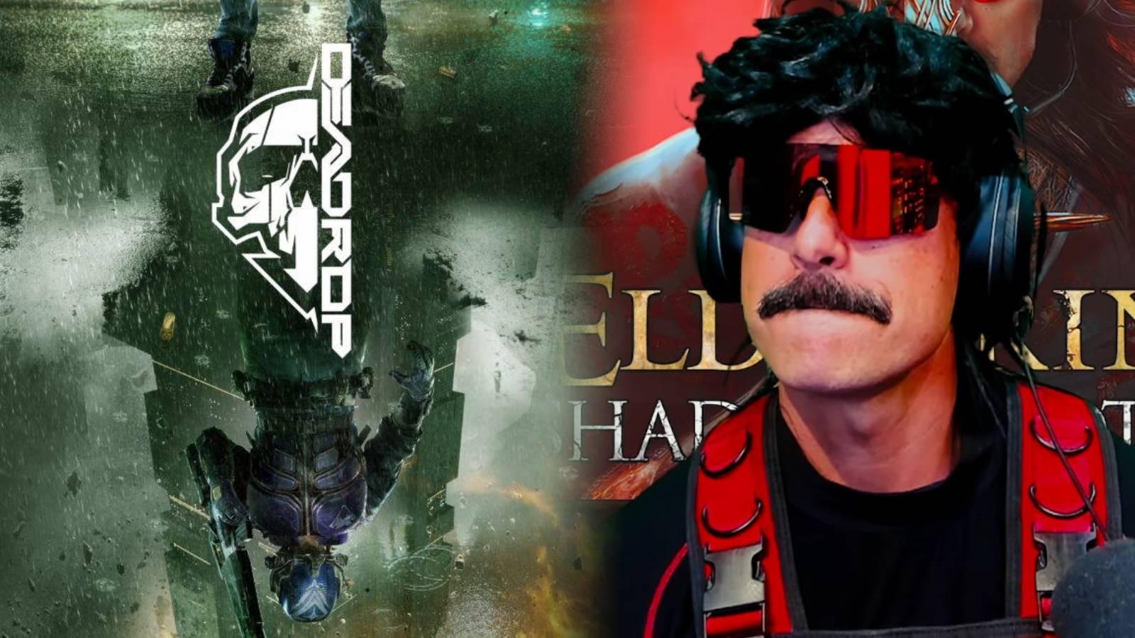 DEADROP game poster next to Dr Disrespect