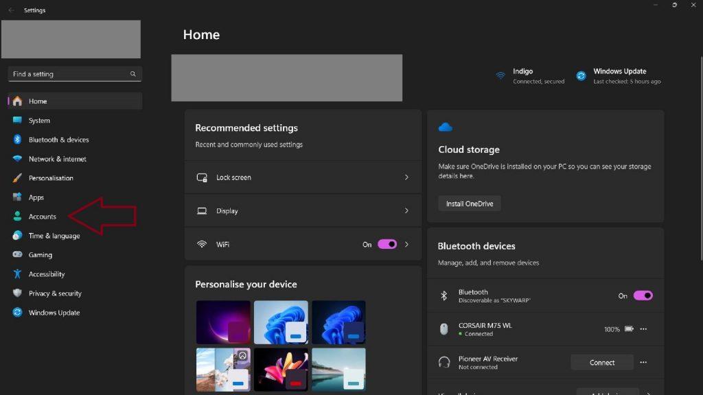 Start Menu settings for Windows