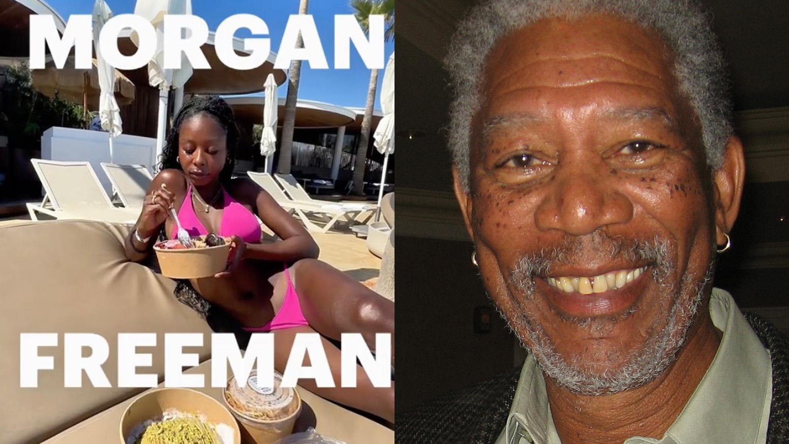 TikToker using AI morgan freeman to narrate video