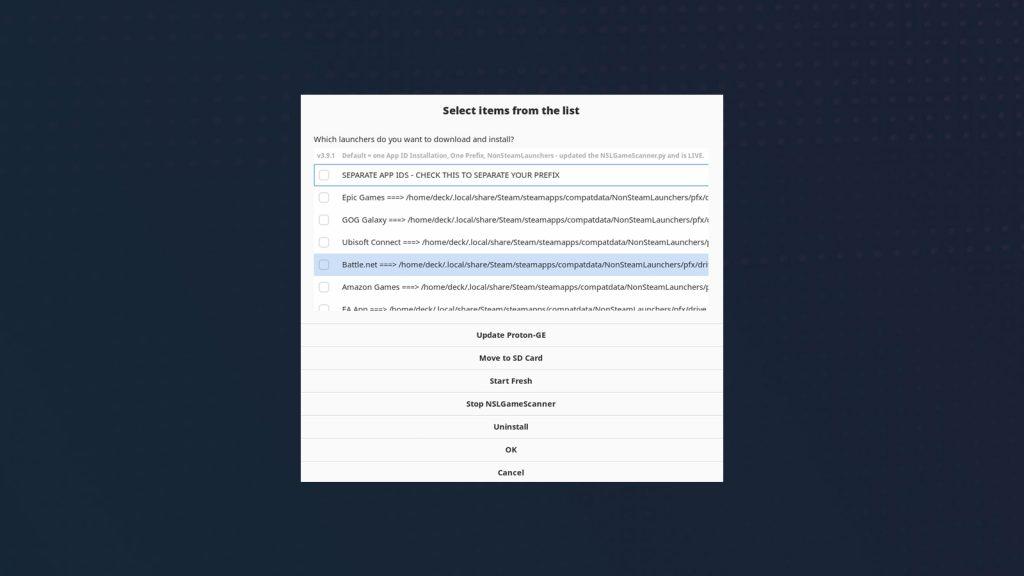 NonSteamLauncher menu