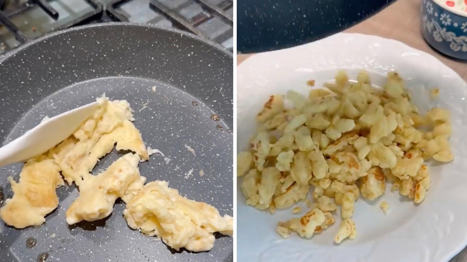 Viral scrambled pancake trend