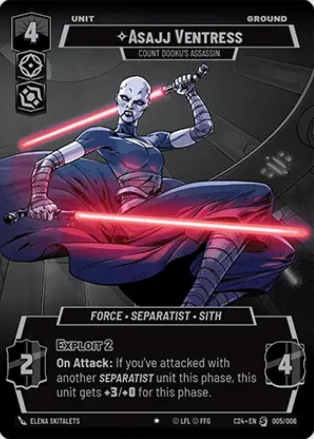 Asajj Ventress Convention Exclusive Star Wars Unlimited card