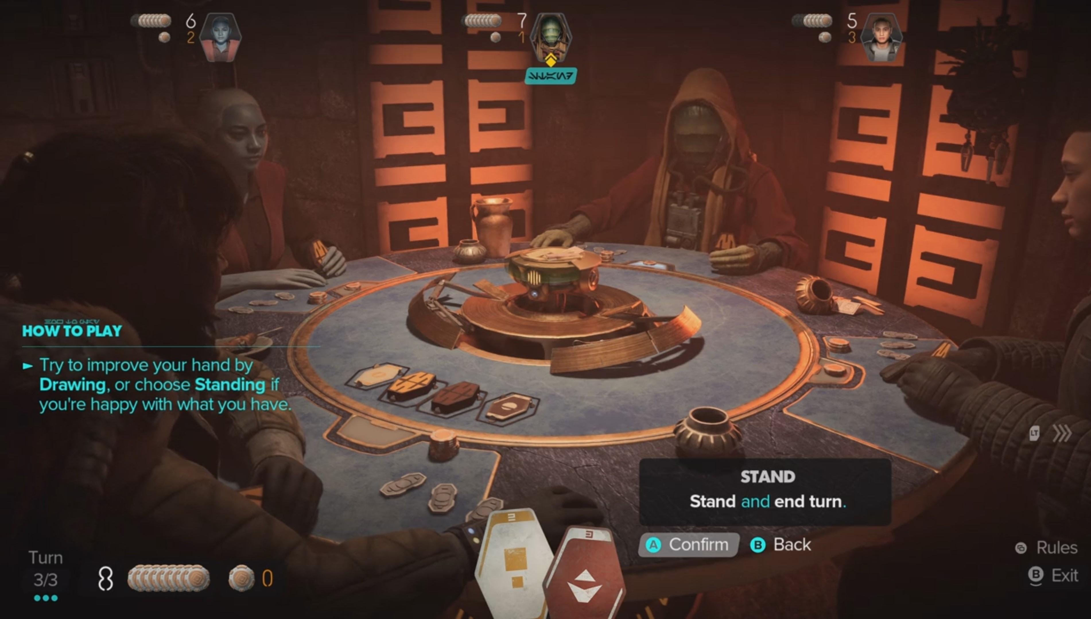 Sabacc gameplay in Star Wars Outlaws