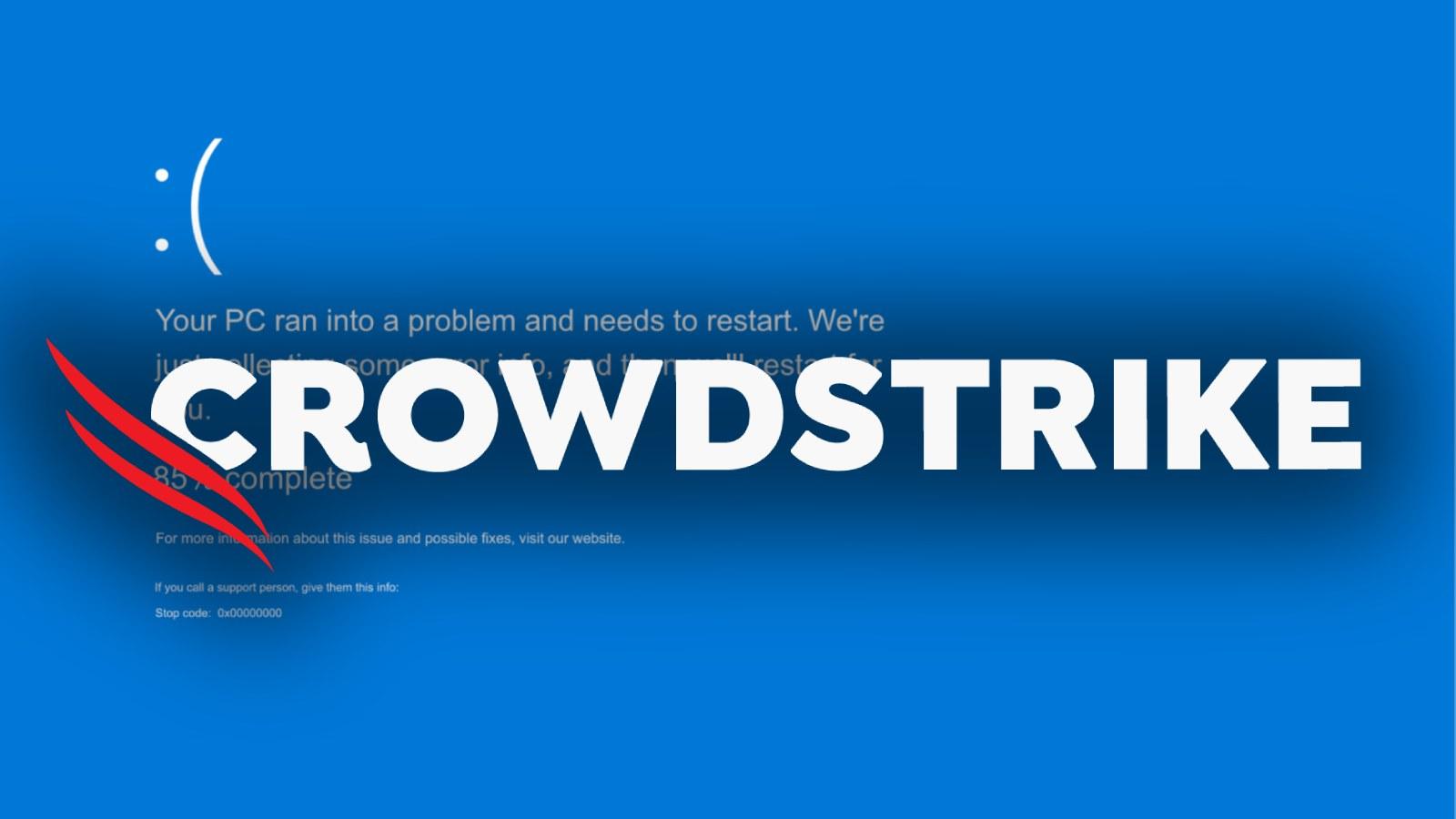 Crowdstrike logo on top of a BSOD