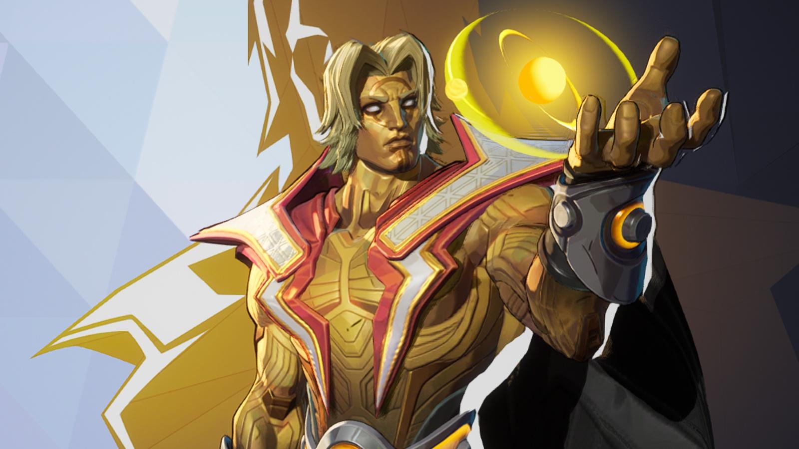 A screenshot featuring Adam Warlock in Marvel Rivals.