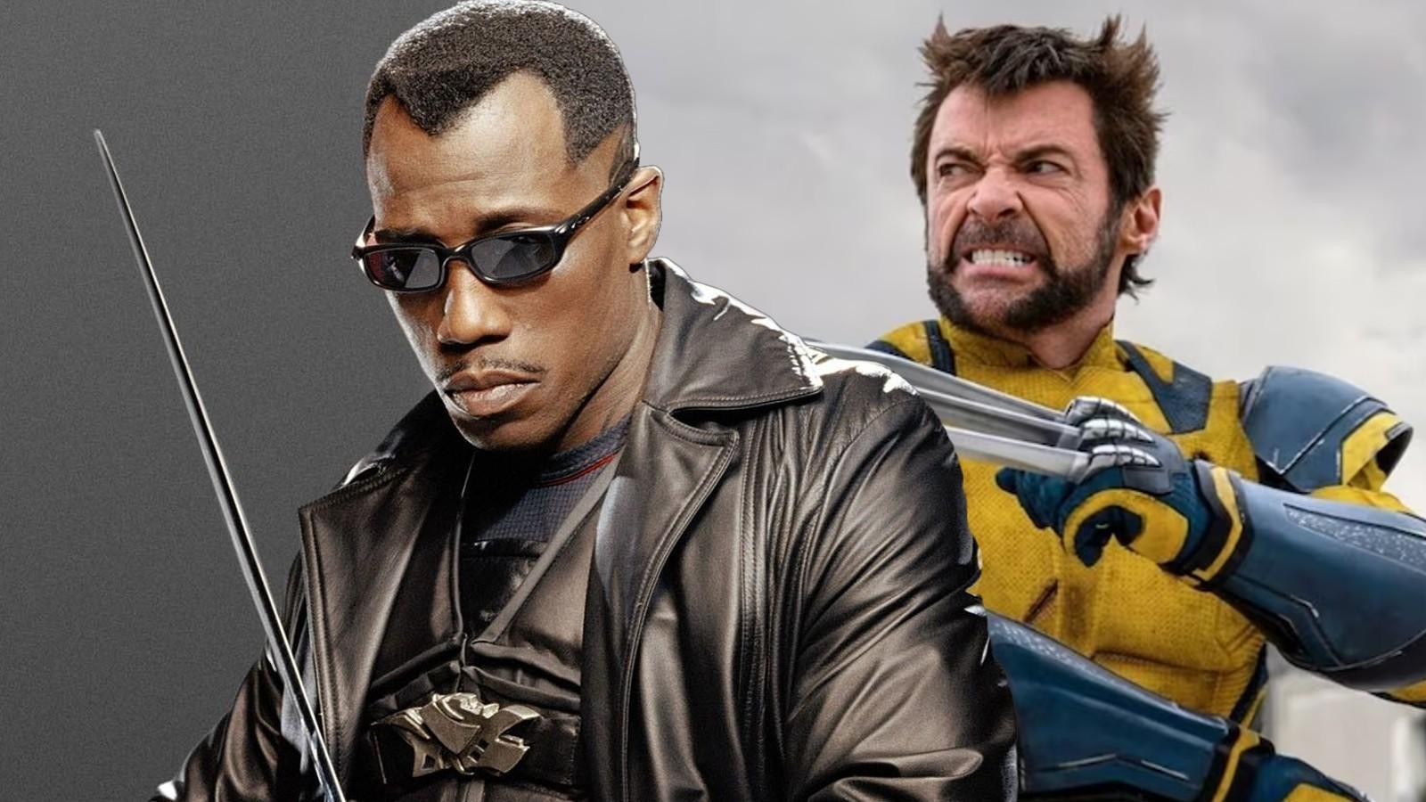 Wesley Snipes as Blade and Hugh Jackman as Wolverine