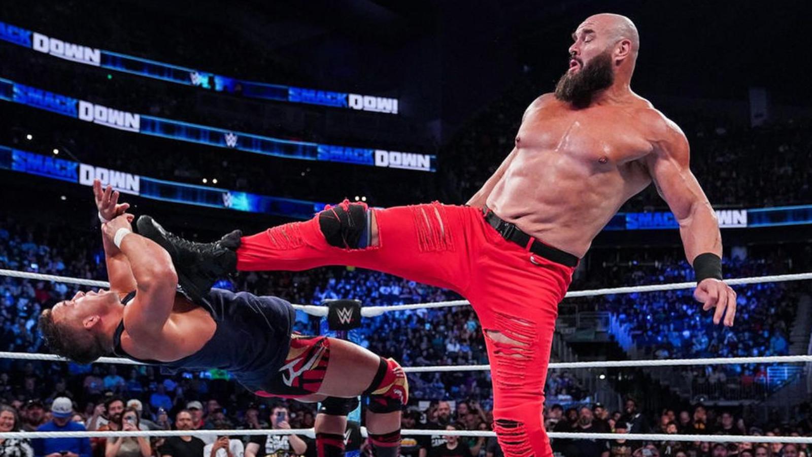 WWE Braun Strowman lays out Chad Gable