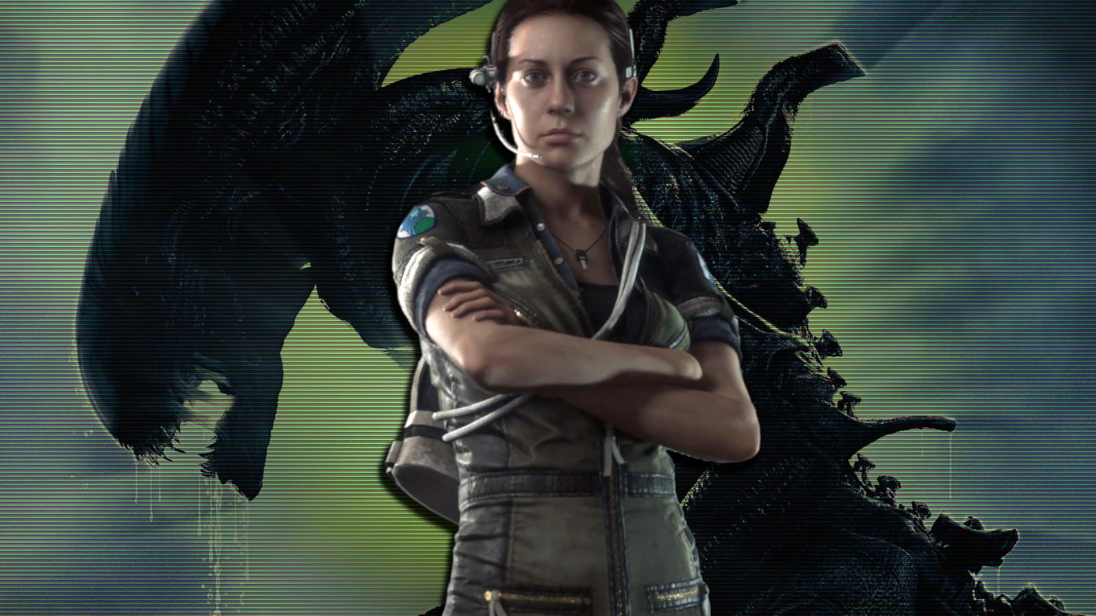 Amanda Ripley from Alien: Isolation and the Xenomorph from Alien: Romulus