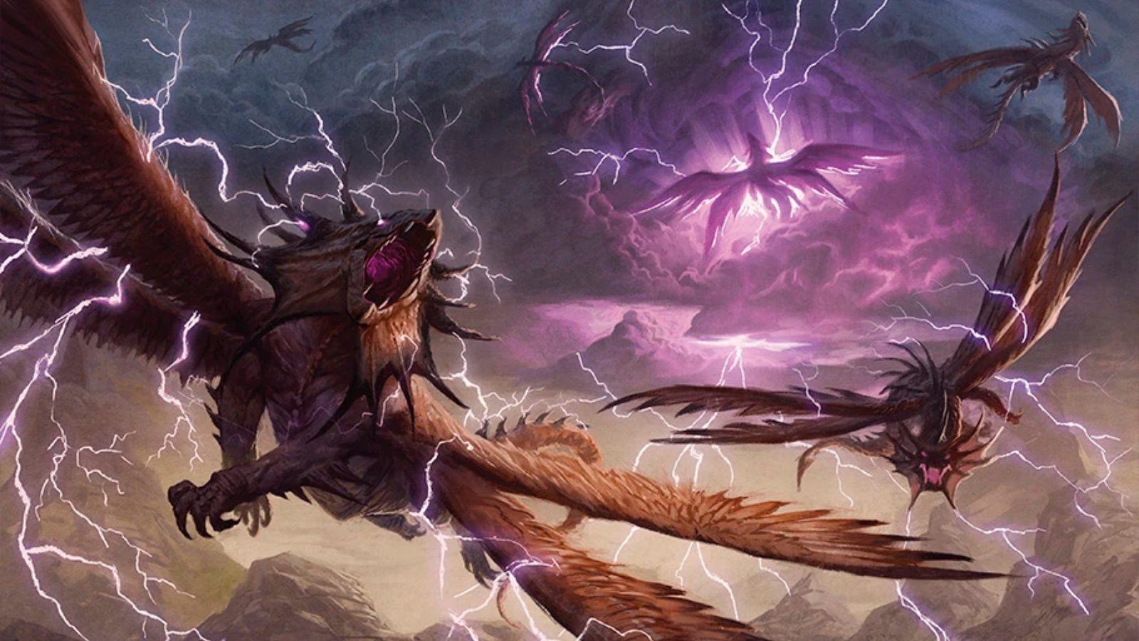 An image of MTG Dragonstorm on Tarkir keyart.