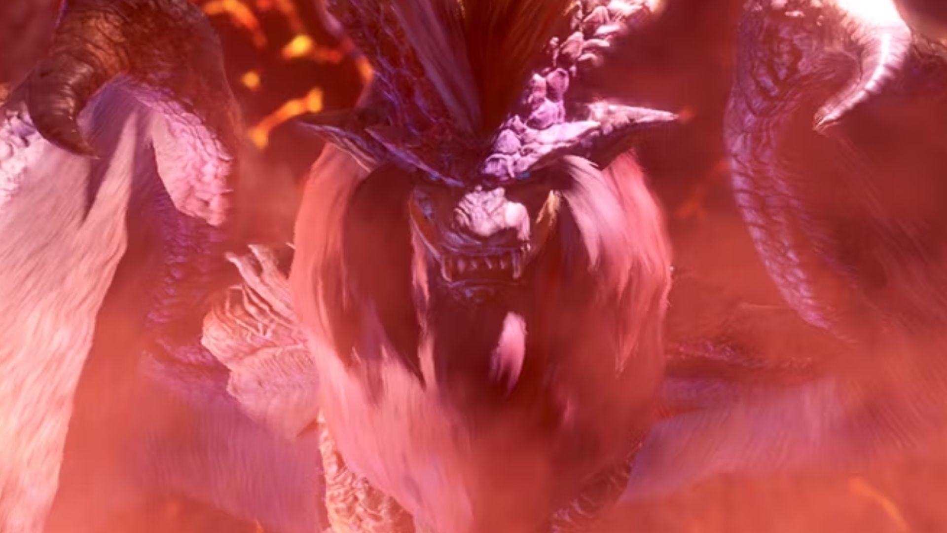 Teostra with its wings out