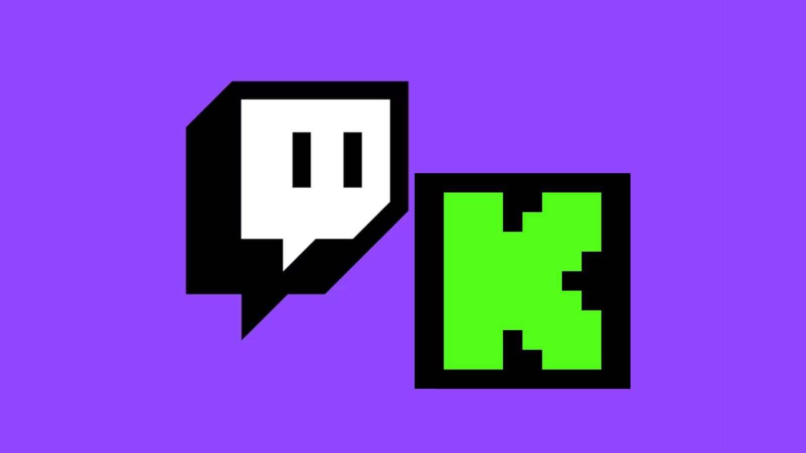 An image of the Twitch and Kick logo next to eachother.