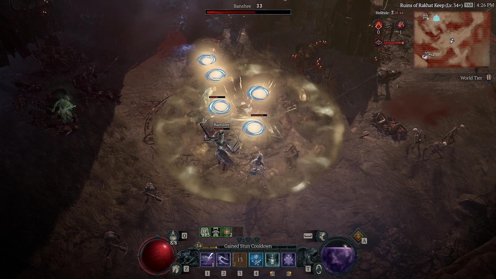 Diablo 4 Barrage Rogue stunning enemies