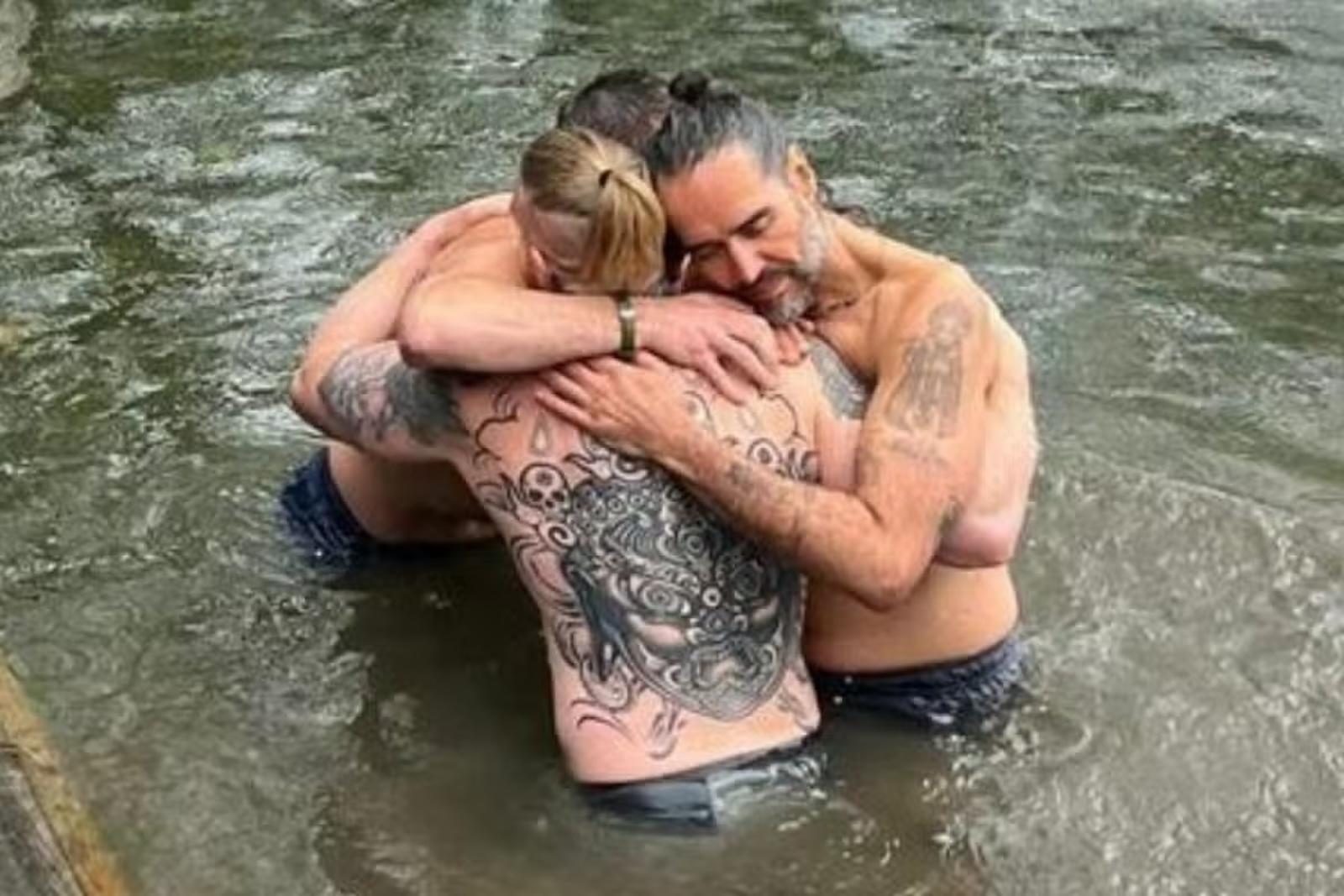 Russell Brand getting baptised