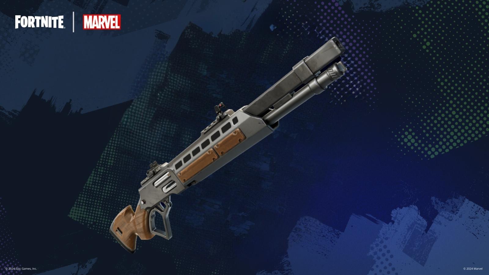 cover art for the sovereign shotgun in Fortnite Chapter 5 Season 3.