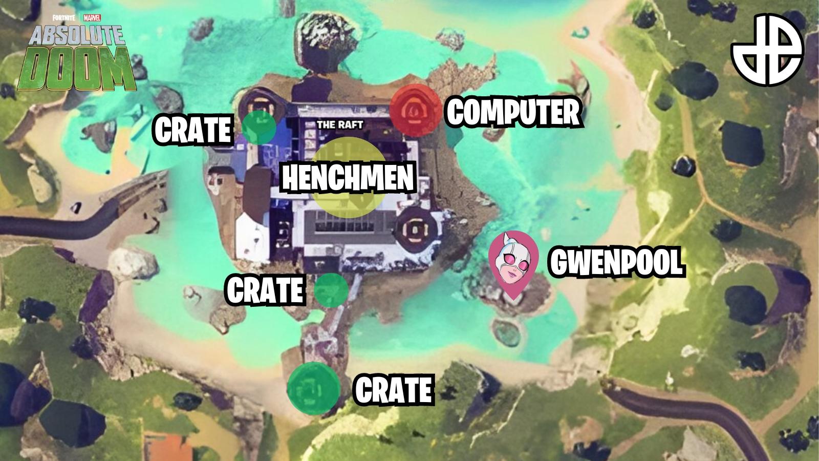 Gwenpool's Missions on Fortnite map