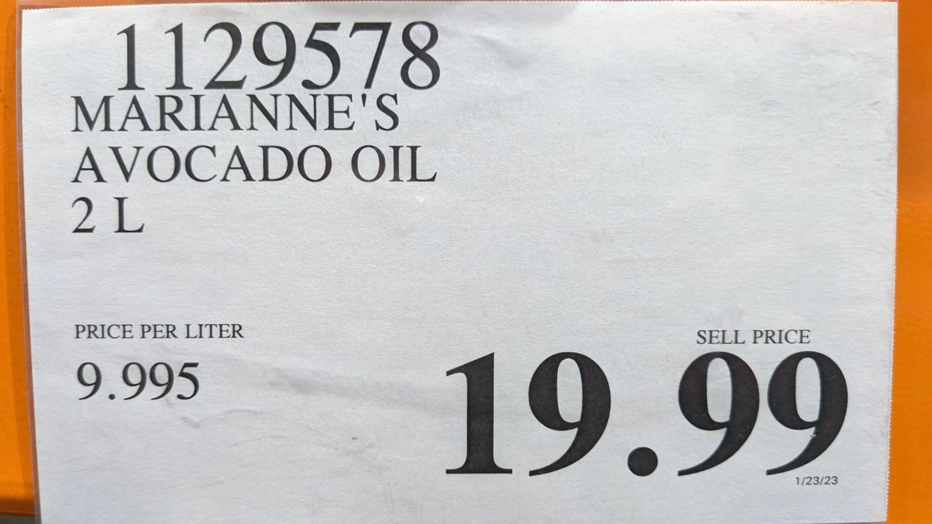 costco label for 19.99