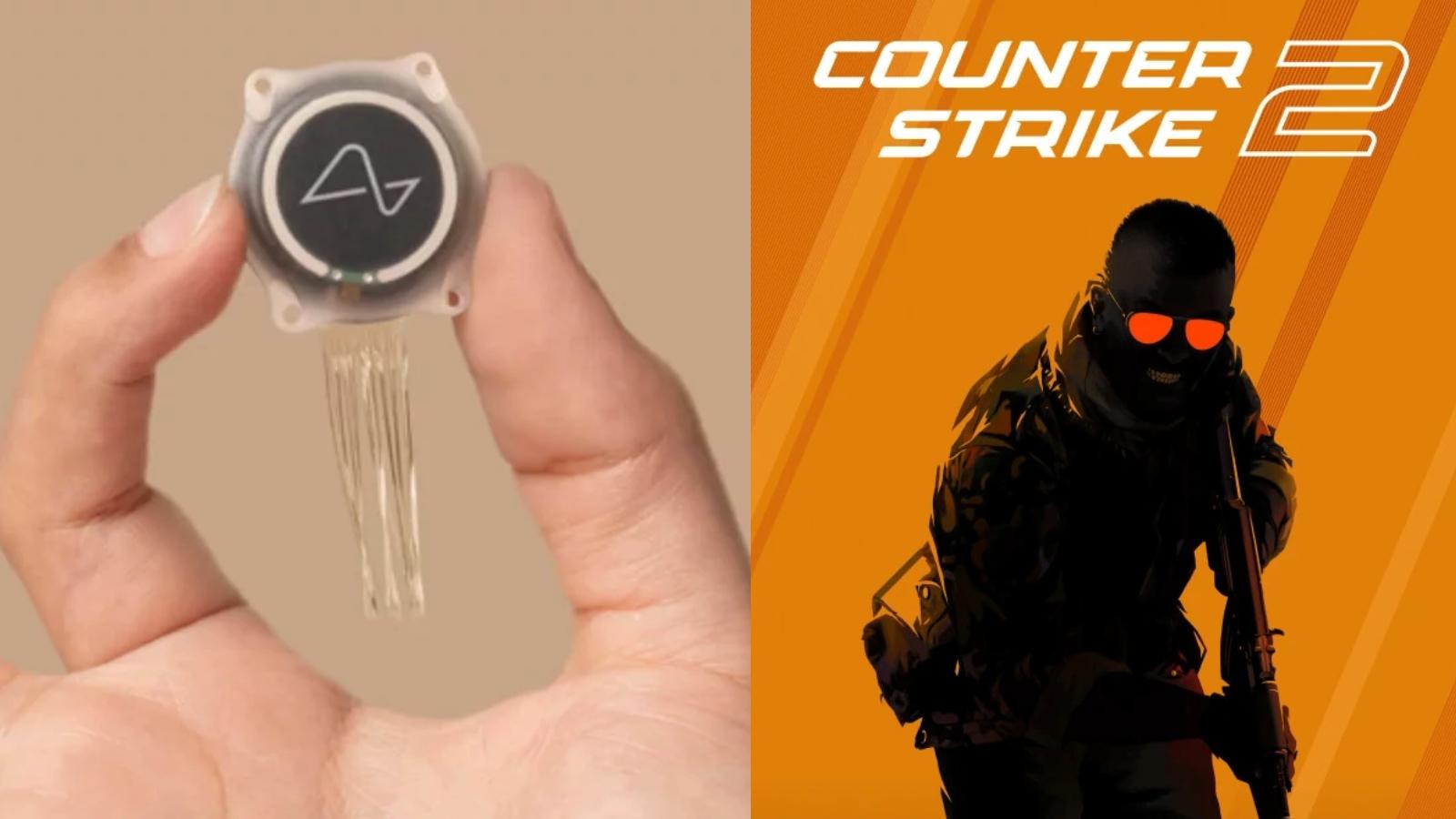 Neuralink logo next to counter strike art