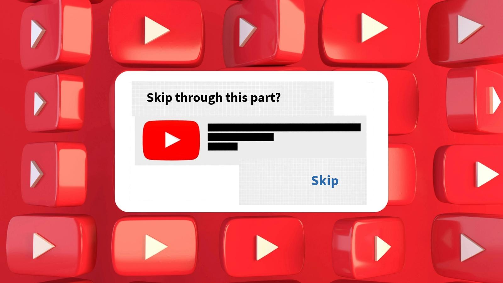 YouTube logo with option to skip ads.