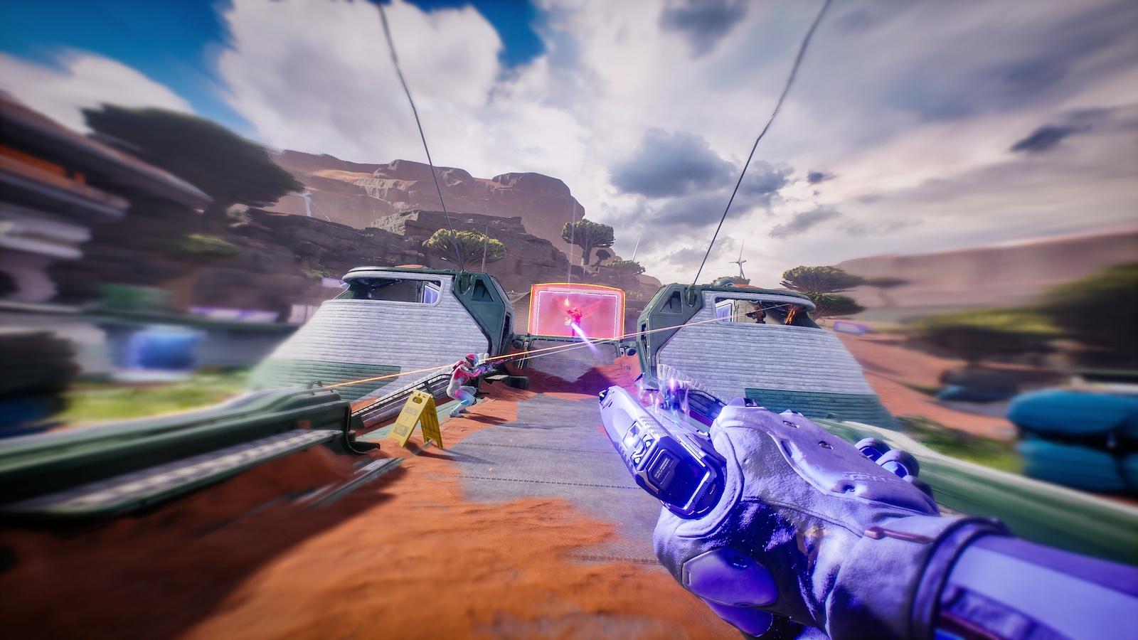 Splitgate 2 shooting while sprinting