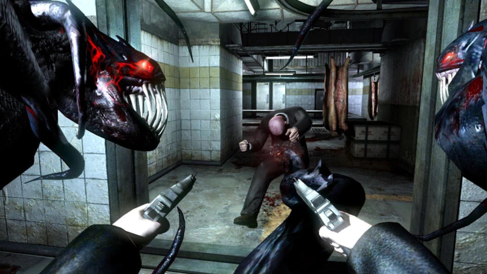 A screenshot from The Darkness.