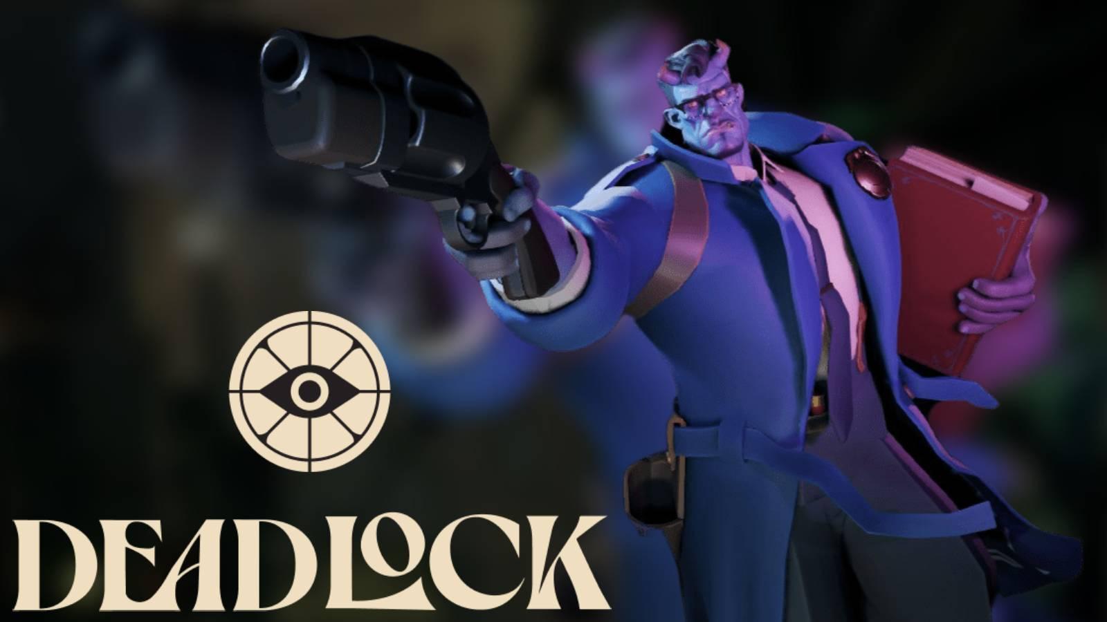 Key art of Abrams from Deadlock, with the Deadlock logo in the corner.