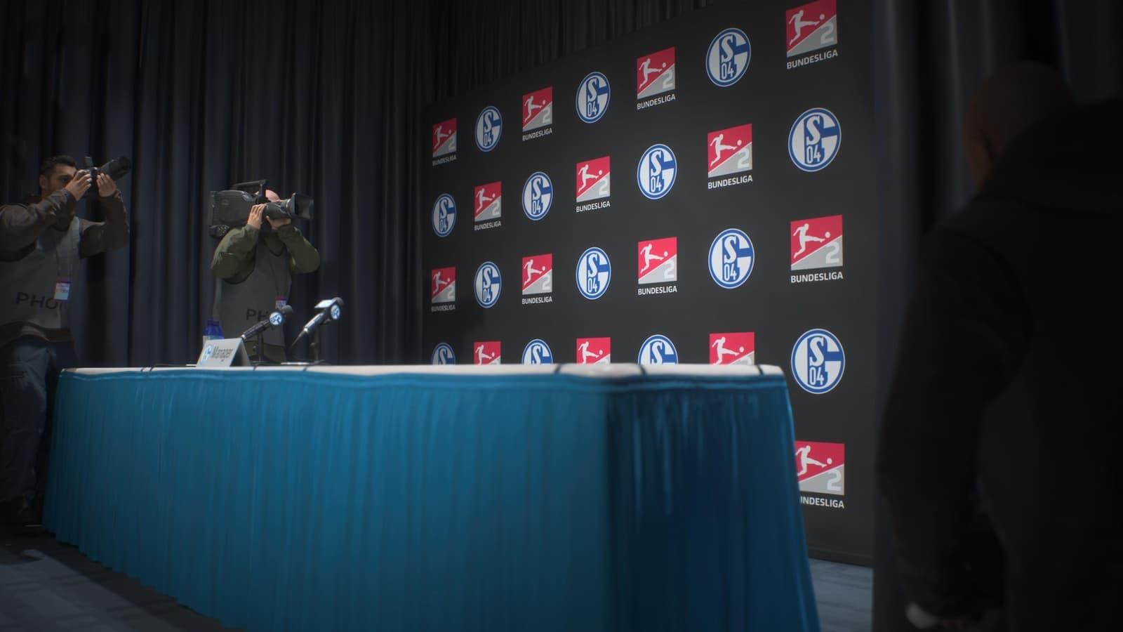 Schalke manger press conference in EA FC 25